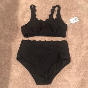 Black High waisted Bikini bathing suit